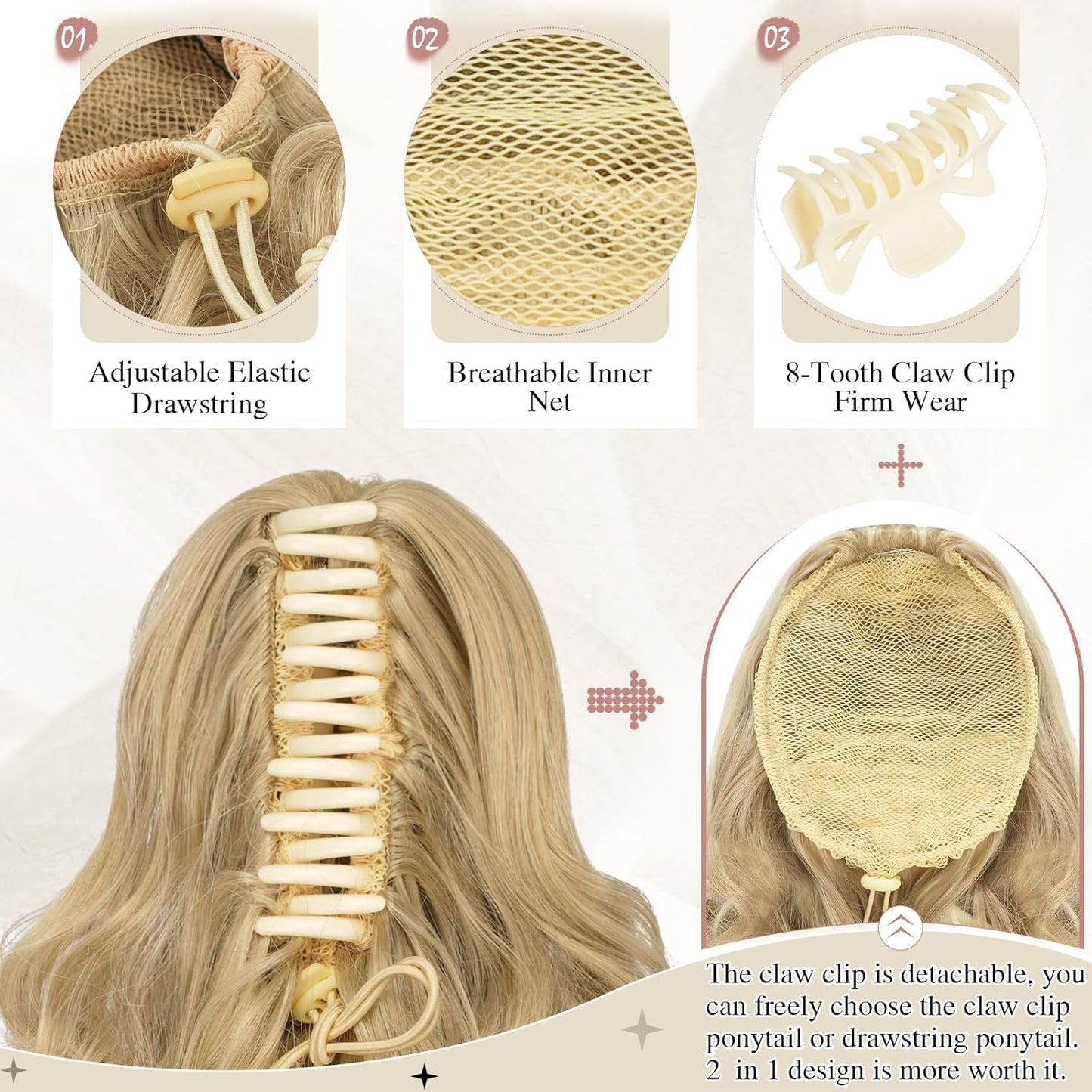 Claw Clip Curly Ponytail