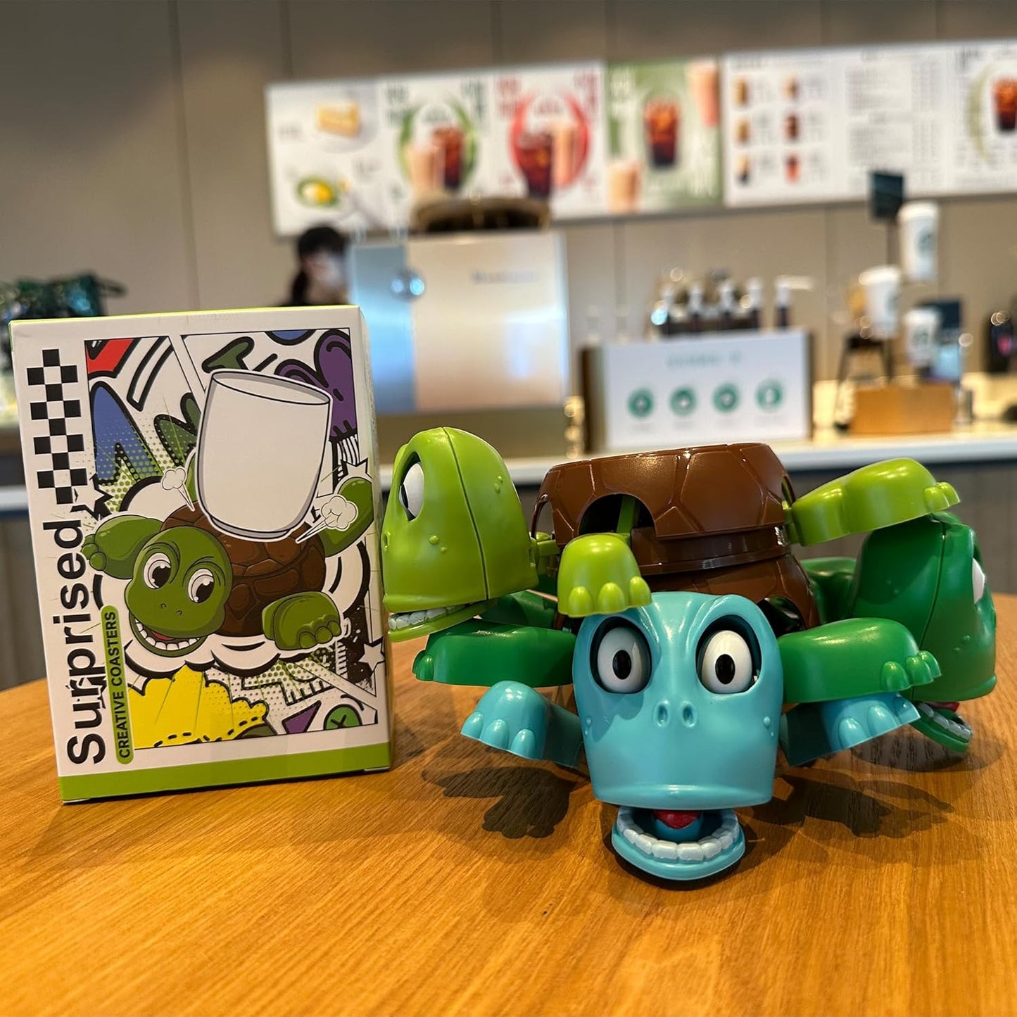 🔥Funny Turtle Coaster & Cup Holder, Moving Limbs, Cute Home Decor Gift