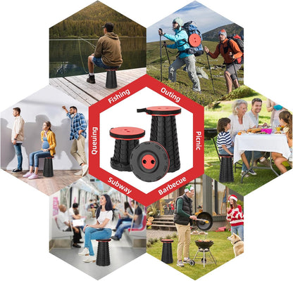 【🔥Big Sale🔥】Collapsible Folding Stool – Upgraded Portable Chair 400lbs, Camping, Fishing, Hiking with Carry Strap