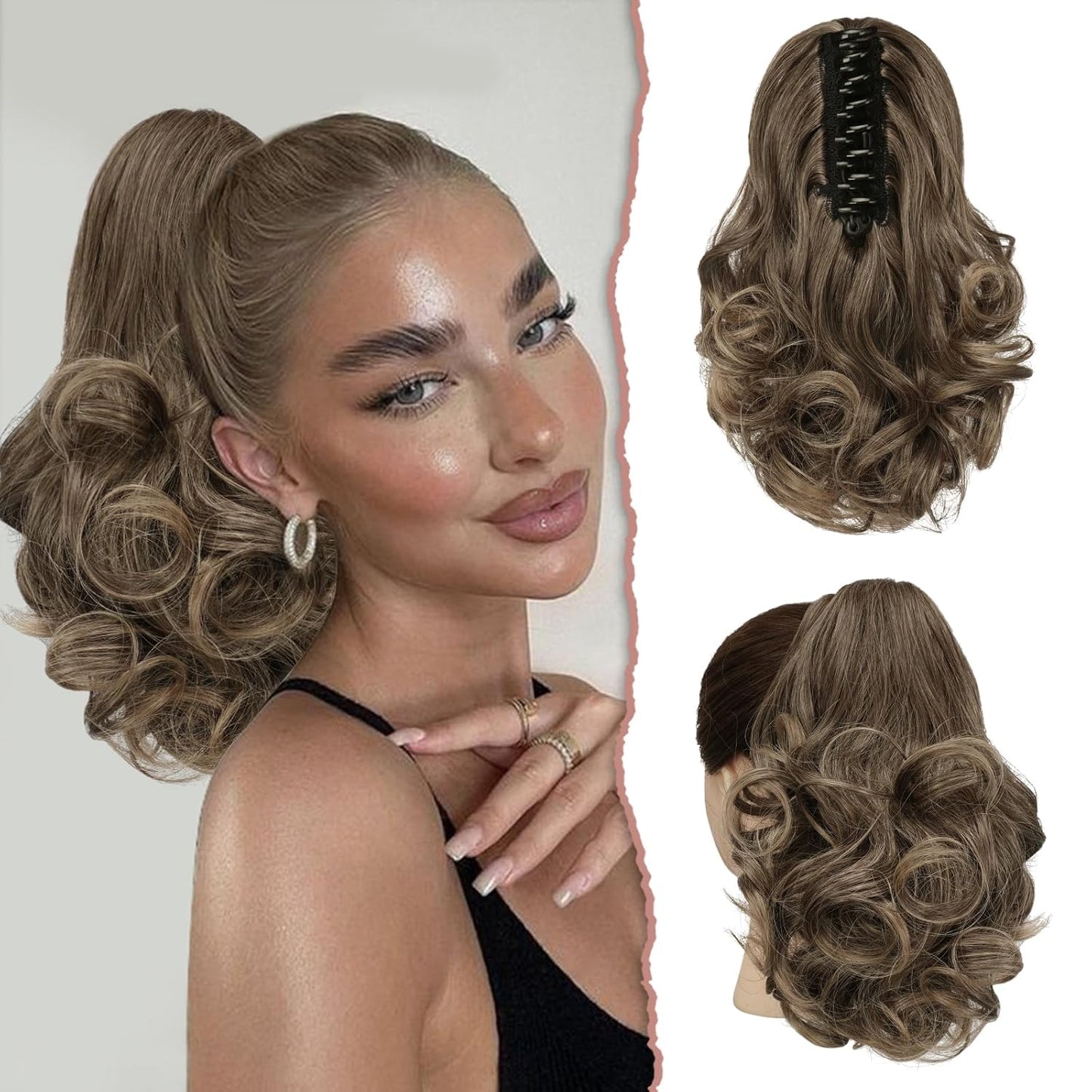 Claw Clip Curly Ponytail