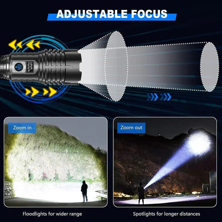 🔥Last five days of promotion🔥LED Rechargeable Tactical Laser Zoom Flashlight