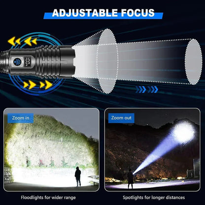 🔥Last five days of promotion🔥LED Rechargeable Tactical Laser Zoom Flashlight