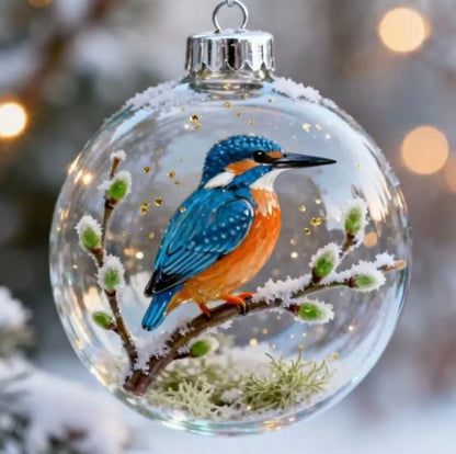 ✨Nature’s Birds Crystal Glass Ornament Set – Hummingbird & Cardinal Christmas Decor 🎄 Special First Order Discount!