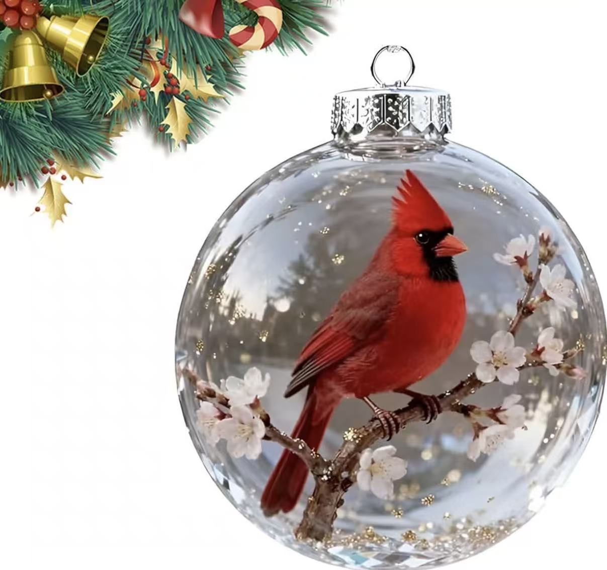 ✨Nature’s Birds Crystal Glass Ornament Set – Hummingbird & Cardinal Christmas Decor 🎄 Special First Order Discount!