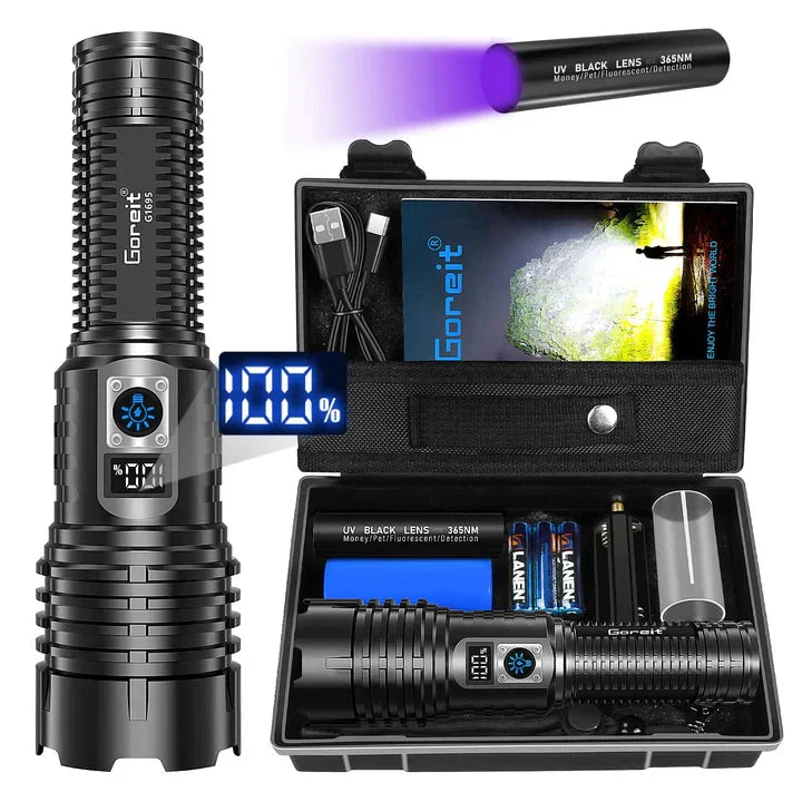 🔥Last five days of promotion🔥LED Rechargeable Tactical Laser Zoom Flashlight